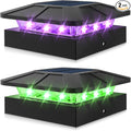 Peasur RGB Color Changing Solar Post Cap Lights Outdoor, 2 Pack 4x4 Solar by Peasur