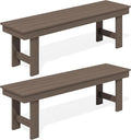 SERWALL 2-Person Outdoor Bench Backless, HDPE Outdoor Benches Weatherproof by SERWALL