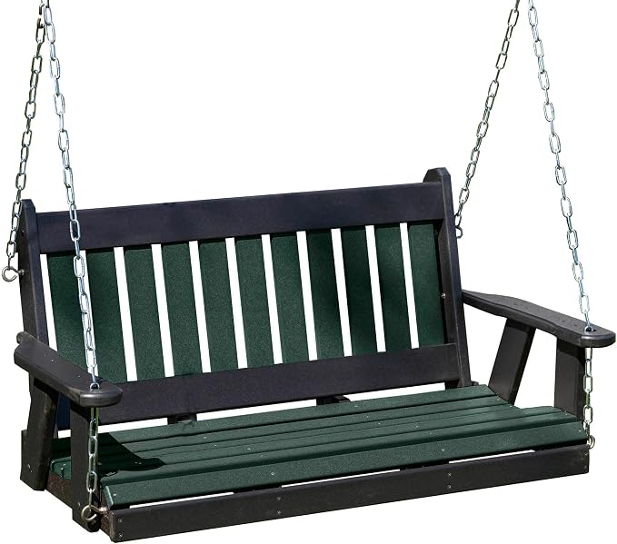 Poly Lumber Wood 4FT Mission Porch Swing Amish Craftsmandship Made in USA HDPE by Unknown