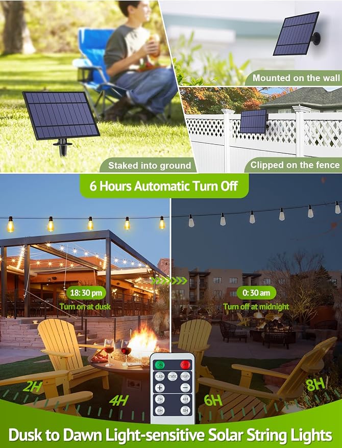 96FT Solar Outdoor String Lights - Image 8