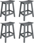 VINGLI 24 Inch Outdoor Bar Stools Set of 4, HDPE Weather Resistance Counter by VINGLI