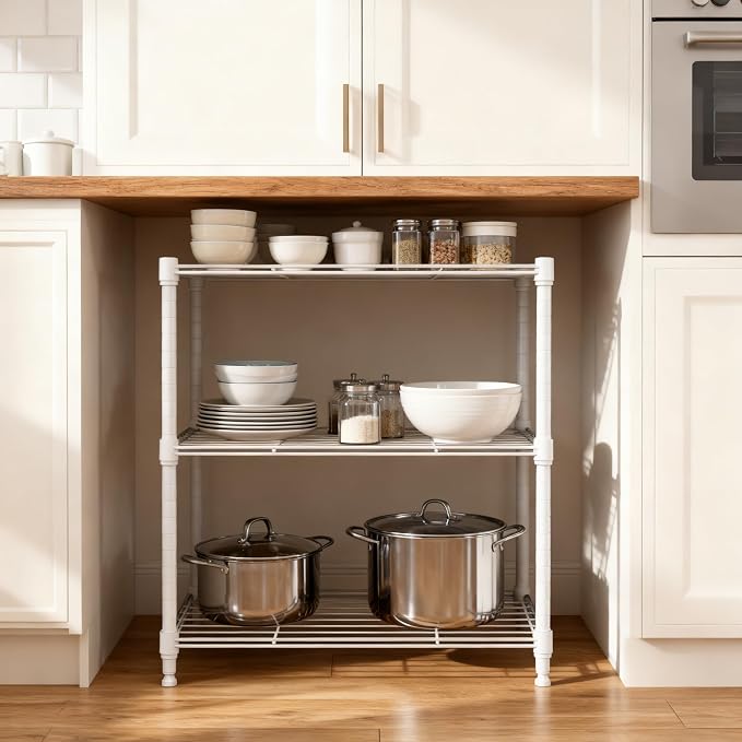450 lbs Wire Storage Shelving 3-Tier Utility Shelving Unit Steel Organizer Wire - Image 6