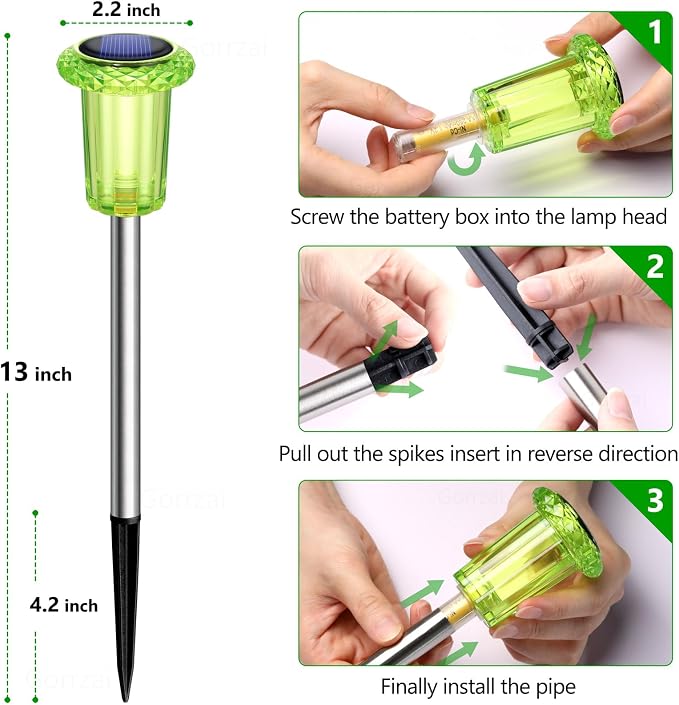 St Patricks Day Decorations Solar Lights Outdoor 10 Pack Solar Pathway Lights - Image 4