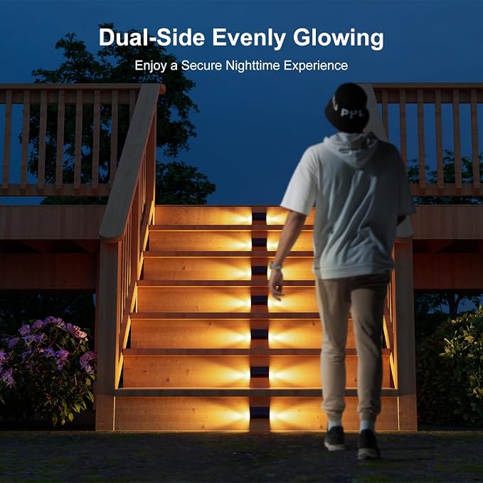 6 Pack Solar Powered Step Lights Outdoor Waterproof LED - Image 2