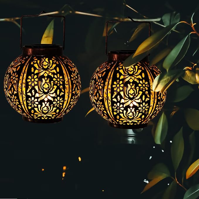 Solar Lanterns Outdoor Waterproof 2 Pack, Hanging Solar Lights - Image 6