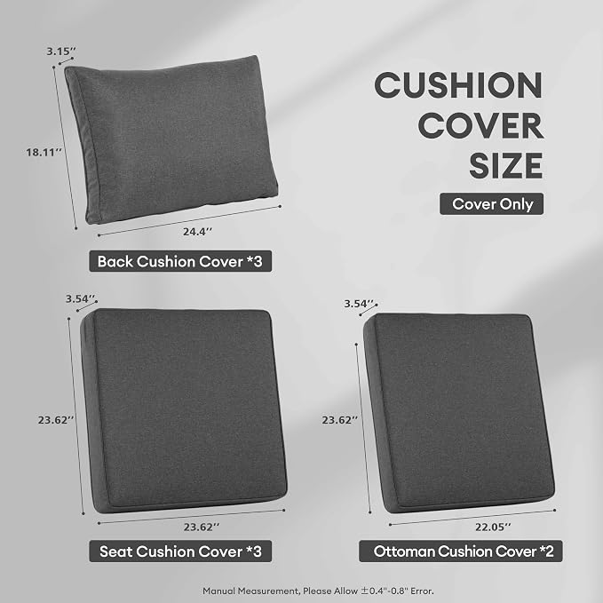 ovios Patio Cushion Covers, Waterproof Cushion Cover - Image 6