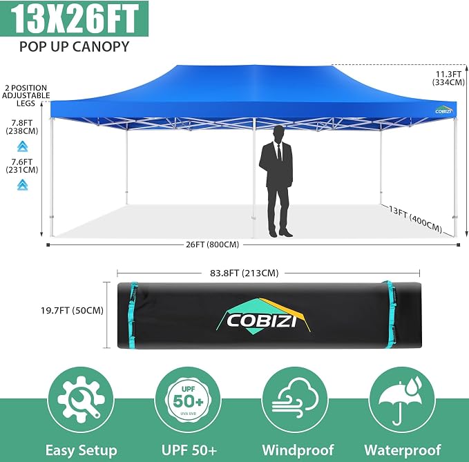 COBIZI 13x26 Heavy Duty Pop Up Canopy - Image 7