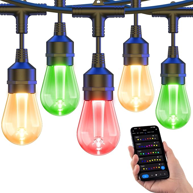 XMCOSY+ Smart Outdoor String Lights, 72.5Ft Patio Lights Waterproof, App Control by XMcosy