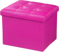 AmasSmile Storage Ottoman Folding Foot Rest Stool, Leather Footstool Bench by AmasSmile