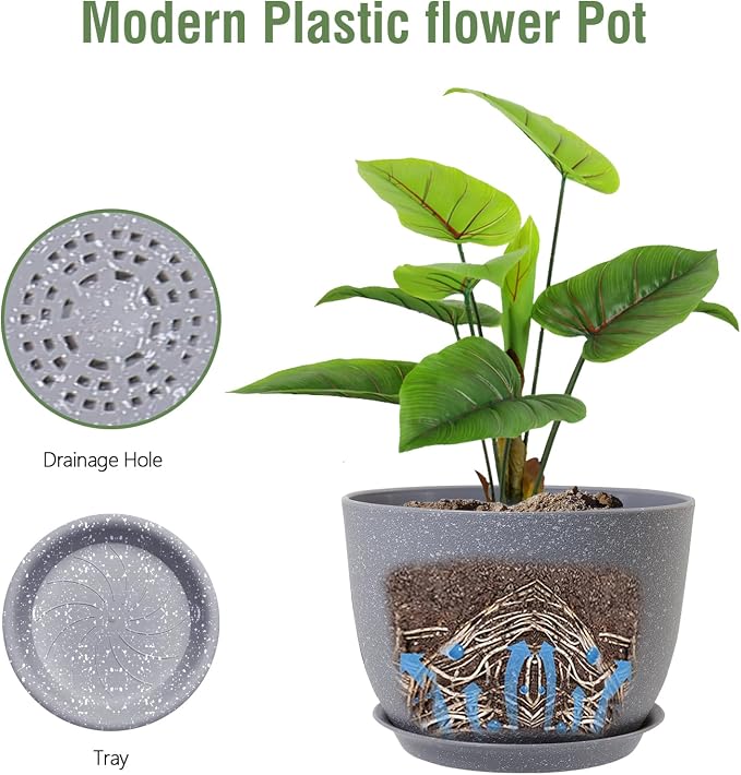 Plant Pots 12 inch, Plastic Planters - Image 4