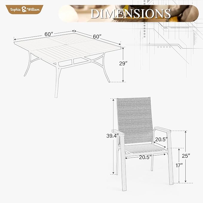 Sophia & William Patio Dining Set - Image 7