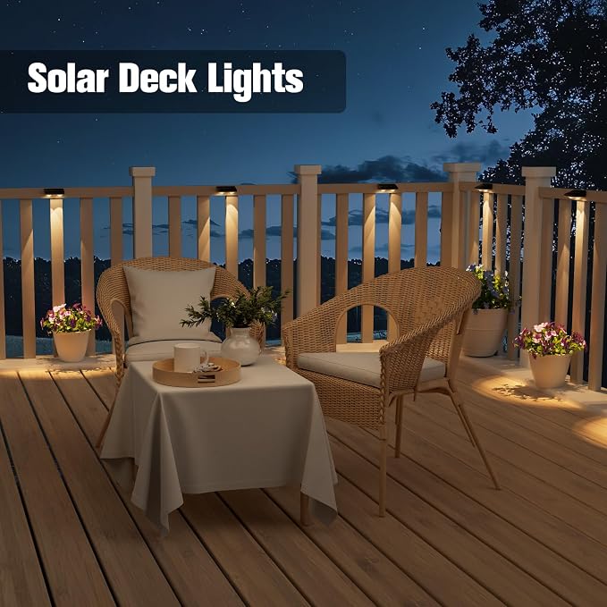 NIORSUN Solar Fence Lights, 24 Pack Solars Deck Light, Warm White Color - Image 5