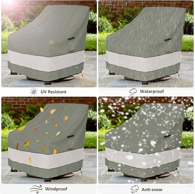 Patio Chair Covers Waterproof Patio Furniture Covers, 33W x 37D x 38 H Inches - Image 6