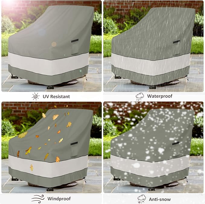 Patio Chair Covers Waterproof Patio Furniture Covers, 27.5W x 32.5D x 38 H - Image 5