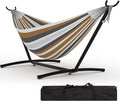 2 Person Hammocks with Stand for Outside, Double Hammocks Portable Space Saving by Garvee