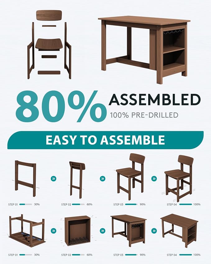 SERWALL 10-Piece HDPE Counter Height Dining Table Sets - Image 9