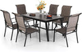 PHI VILLA 7 PCS Patio Dining Set, Outdoor Table and Chair Set by PHIVILLAThepioneerofcomfortablehouseholdsupplies