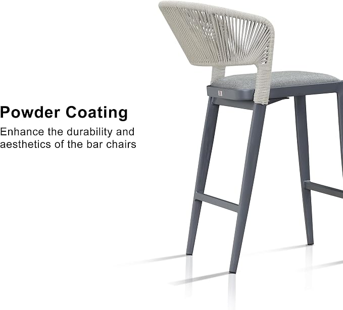 PURPLE LEAF Counter Height Bar Stool Set of 2 Patio Bar Stools Modern Bar - Image 7