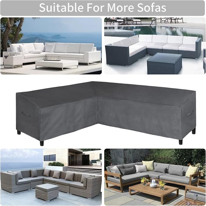 Easy-Going Patio L-Shaped Sectional Sofa Cover, 83“X104 Waterproof Outdoor - Image 5