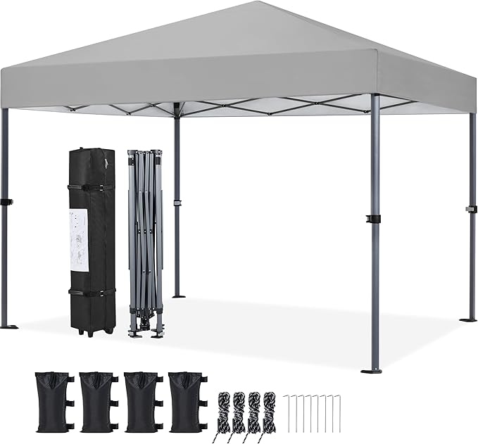 Yaheetech 10x10 1-Person Setup Pop Up Canopy Tent, Instant Portable Commercial by Yaheetech