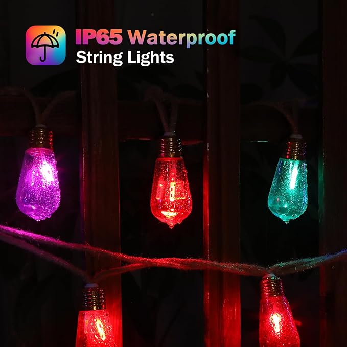 Outdoor String Lights, 24FT 20 LED Bulbs Shatterproof Patio Lights, IP65 - Image 5