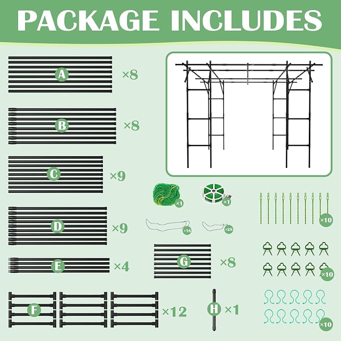 Garden Arch Trellis, 87in H x 118in L Large Garden Arch Arbor Trellis - Image 6