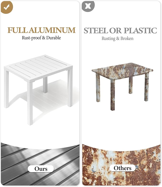Crestlive Products Aluminum Outdoor Side Table, Easy Assembly Small Coffee - Image 4