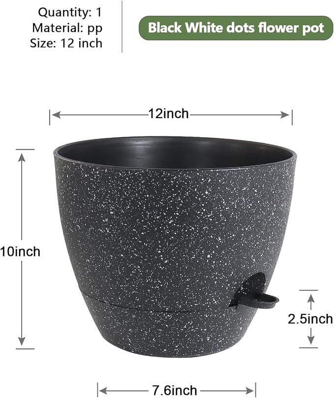12 inch Large Self Watering Pots, Plant Pots - Image 2