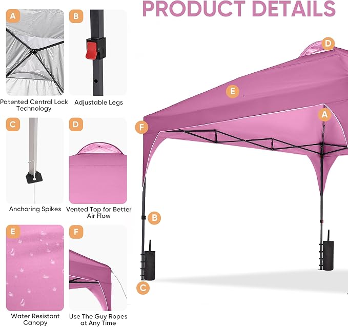 GDY 12X12 Pop Up Canopy Tent, Outdoor Canopy Tent, Commercial Instant Gazebos - Image 7