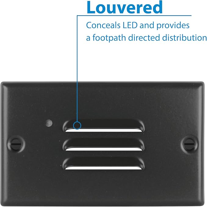 NICOR Lighting STP2 Horizontal Louvered Black LED Step Light - Image 5