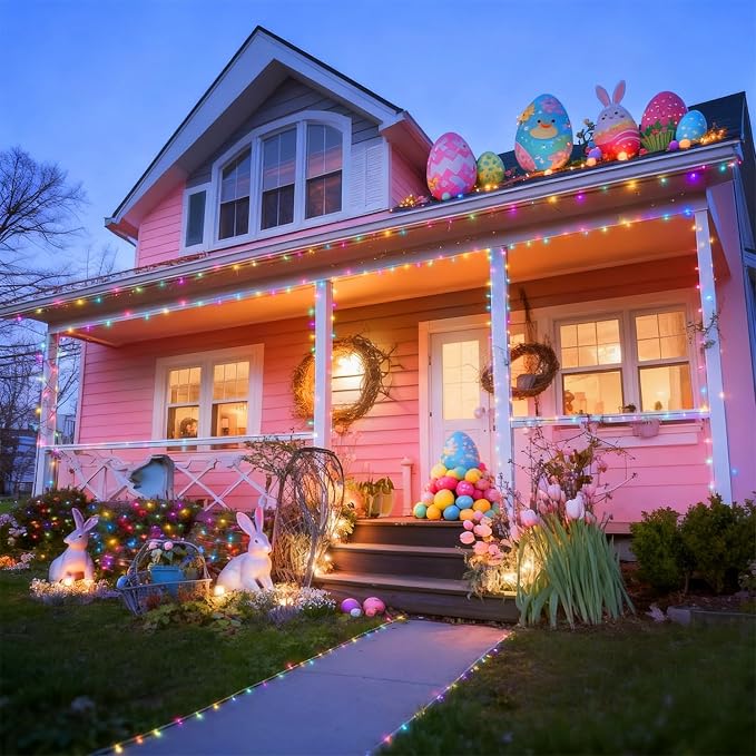 HOME LIGHTING 66ft Easter Decorative Mini Lights, 200 LED Clear Wire Fairy - Image 2