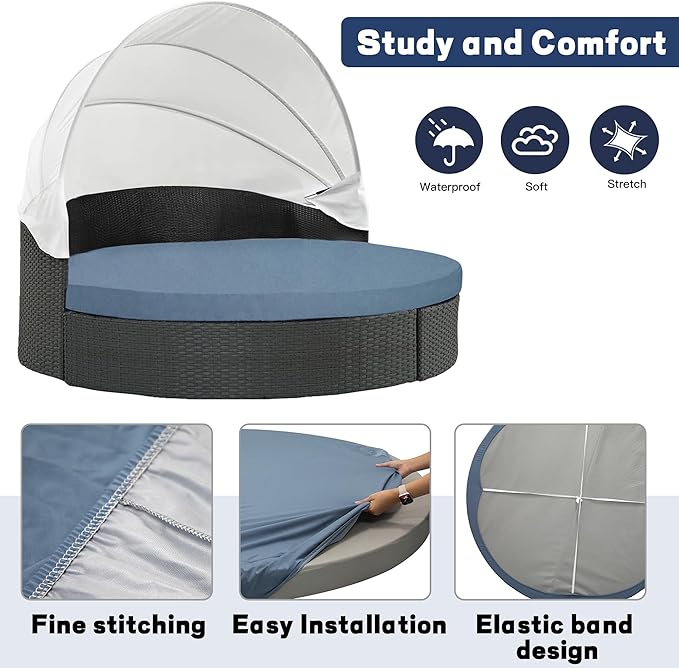 66" Round Daybed Cushion Cover - Image 4