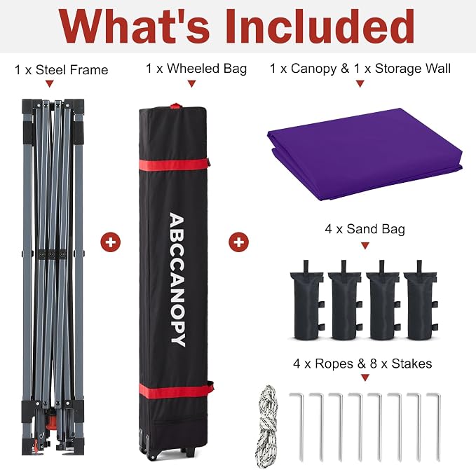 ABCCANOPY Pop Up Canopy with Sidewall, 10x10 Outdoor Canopy Tent with Storage - Image 6