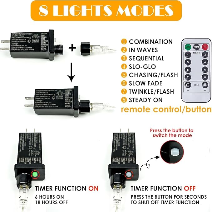 Extra Long 99Ft 300 LED Fairy Lights Plug in - Image 7