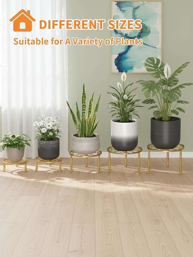 5 Pack Metal Plant Stand Home Flower Stand Shelf - Image 7
