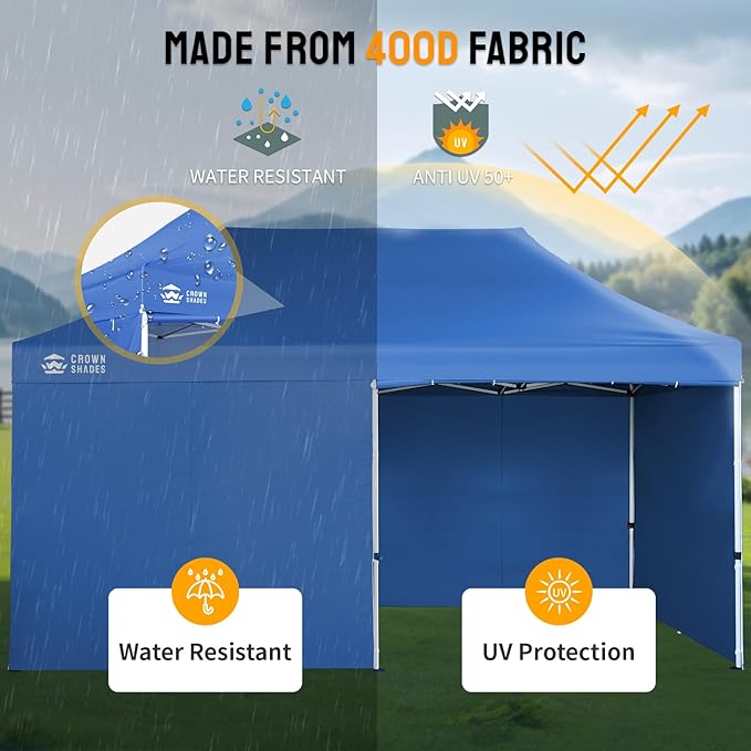 CROWN SHADES 10x20 Pop Up Canopy Tent, Thicken Frame Commercial Heavy Duty Tent - Image 5