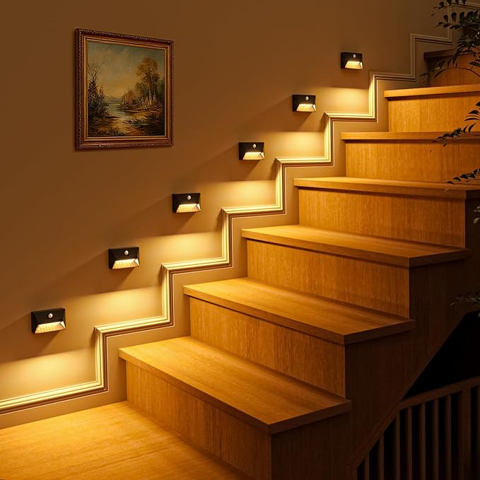 VOLISUN Motion Sensor Stair Light Rechargeable 2 Pack, Night Lights 3 Modes & 3 - Image 9