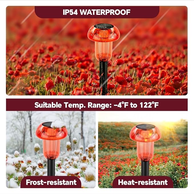 Easter Solar Pathway Lights Outdoor Decorative 4 Pack, Valentines Day Halloween - Image 4