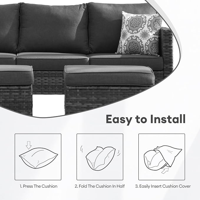 ovios Patio Cushion Covers, Waterproof Cushion Cover - Image 4