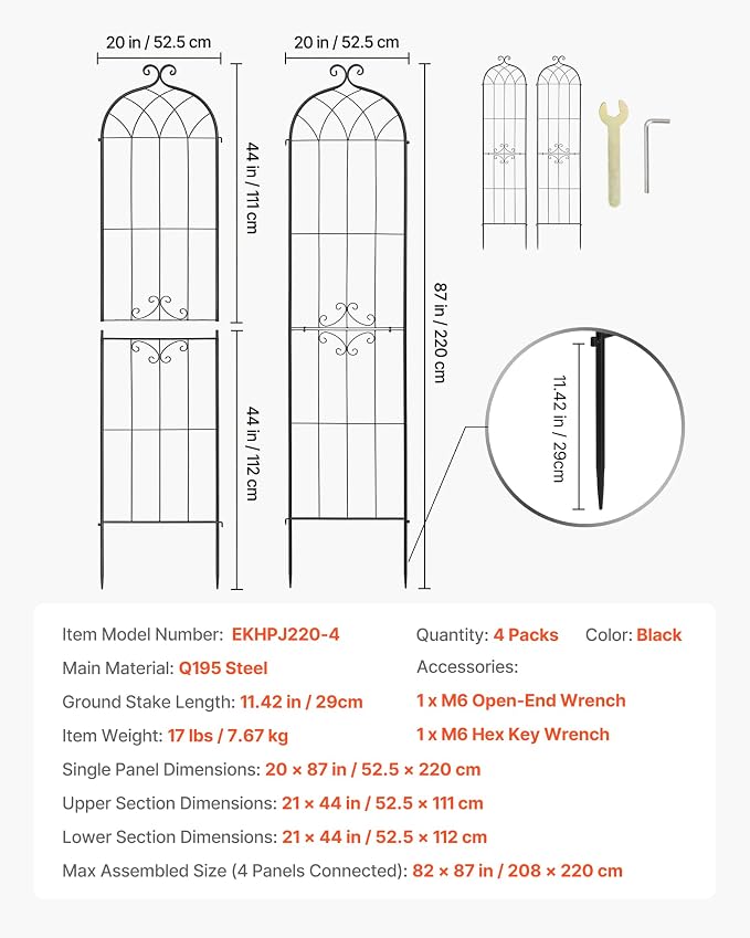 VEVOR 4 Packs Metal Garden Trellis - Image 7