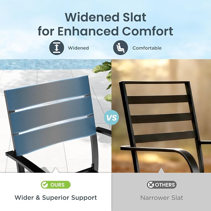 PHI VILLA 5 Pieces Outdoor Patio Dining Set - Image 7