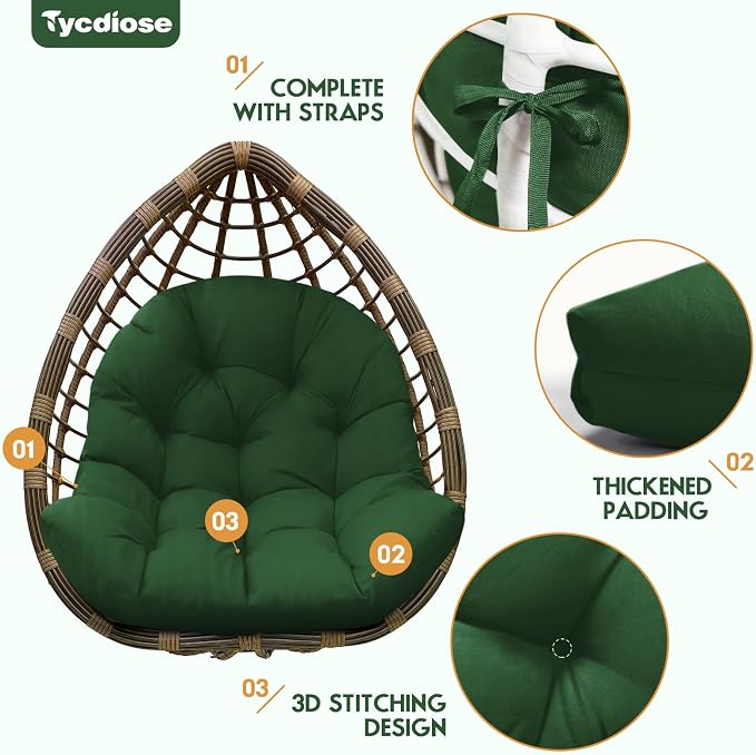 Egg Chair Cushion Replacement, Waterproof Outdoor Hanging Egg Chair Cushion - Image 5