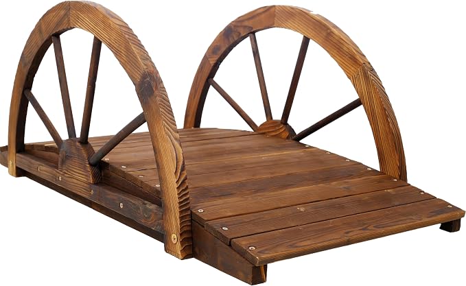 Wooden Garden Bridge, Wood Garden Bridge by Unknown