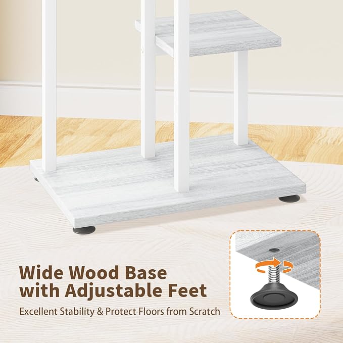 LASZOLA White 4 Tiered Wood Plant Stand Indoor - Image 4