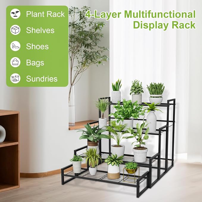 Plant Stand, 4 Tier Stackable Tiered Plant Stand, Scalable Heavy Duty Tall - Image 7