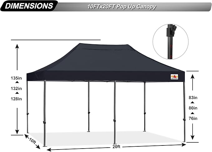 ABCCANOPY 10x20 Easy Pop Up Canopy Tent - Image 4