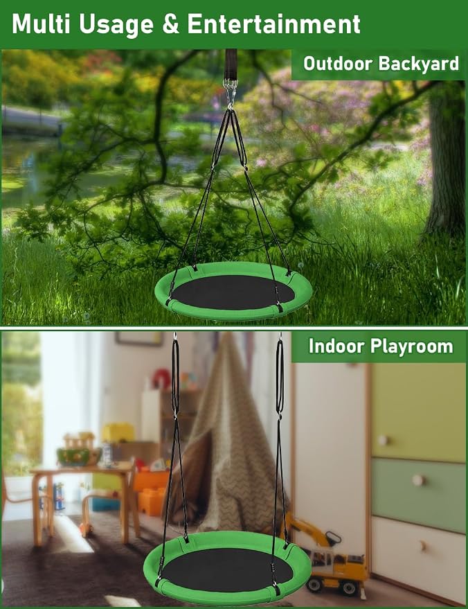 24 Inch Saucer Tree Swing Set for Kids & Adults, Adjustable Flying Swing Seat - Image 5
