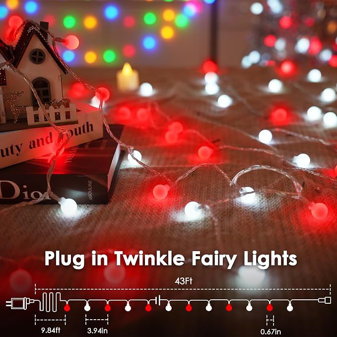 43FT 100LED Connectable Globe String Lights Indoor Outdoor - Image 2