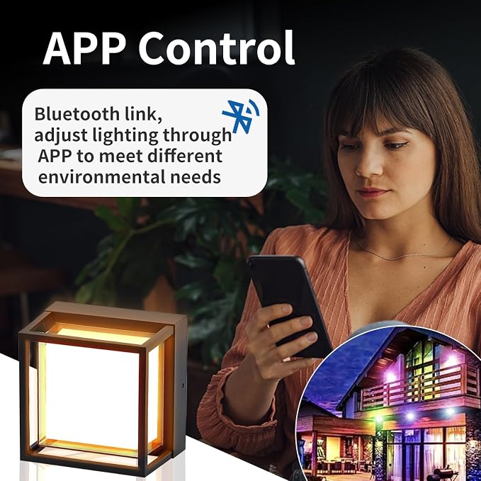 LANFU LED Smart Wall Sconce Light RGB Outside Light - Image 3