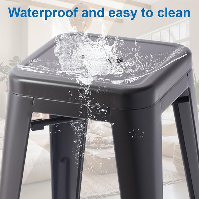 Stackable Metal Bar Stool Backless Indoor-Outdoor Counter Stools Fullmetal - Image 6